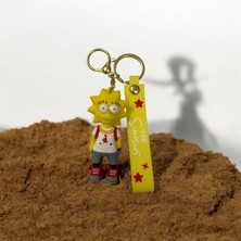 Chipper Simpsons Homer 3D Silikon Zilli Anahtarlık 1 Adet Lisa Simpson Modeli Lüx Büyük Boy