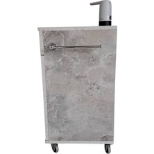 Baybil Media Mobil Seyyar Lavabo L10 Mermer Desen