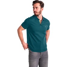 Blinky London Blinky Erkek Merserize Plaket Şeritli Polo Yaka Pike T-Shirt