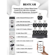 Bestcam 7 Kameralı Set 5 Mega Piksel Sony Lensli Full Hd Gece Görüşlü Güvenlik Kamera Seti 500 GB Hard Disk