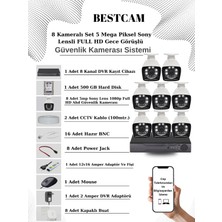 Bestcam 8 Kameralı Set 5 Mega Piksel Sony Lensli Full Hd Gece Görüşlü Güvenlik Kamera Seti 500 GB Hard Disk