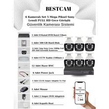 Bestcam 6 Kameralı Set 5 Mega Piksel Sony Lensli Full Hd Gece Görüşlü Güvenlik Kamera Seti 500 GB Hard Disk