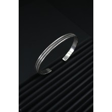 Frnch 925 Ayar Gümüş Italyan Model Gümüş Renk Erkek Bileklik FRJ12170-3170-A2