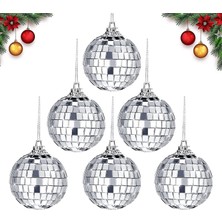 Kidspartim Disco Topu Aynalı Gümüş 6 cm 6 Lı