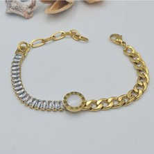 SE Jewellery Gold Suyolu ve Zincirli Kadın Bileklik