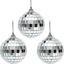 Disco Topu Aynalı Gümüş 8 cm 3 Lü