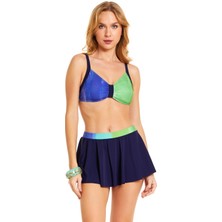 Argento Çok Renkli Toparlayıcı Etekli Bikini Takımı