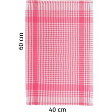 Teksnil Home %100 Pamuk Fuşya, Pembe Renkli Pöti Kareli 1'li Kurulama Bezi, Beslenme Örtüsü, Servis Peçetesi 40X60 cm