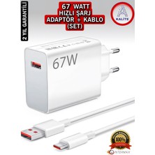 Type-C 67W (Watt) Turbo Şarj Aleti Cihazı Adaptörü Kablo (Set) %100 Turbo