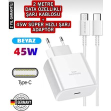 Samsung Uyumlu 45WATT Type-C To Type-C Hızlı Şarj Aleti Cihazı 2m Data Kablo
