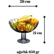 Nazarium Papatya Siyah Dizayn Metal Meyvelik Dekoratif Sunumluk