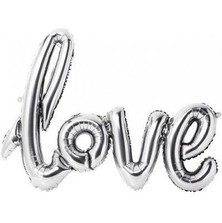 Partici Gümüş Love  Folyo Balon 36X54CM