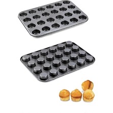 Berdina Home Muffin Kalıbı 24'lü Mini Cupcake Fırın Kapsülü Kek Browni Kekstra Kurabiye Kalıbı Muffin Baking Pan