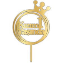 Partici Kızım 1 Yaşında Yazılı Altın Pleksi