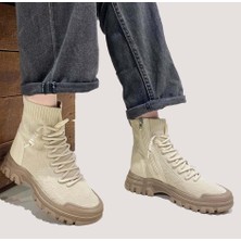 Bags Shoes Guja 24K310-22 KadınKaymaz Tabanlı Monogram Desenli Triko Spor Bot