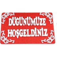 Partici Düğünümüze Hoşgeldiniz Kırmızı Strafor Süs