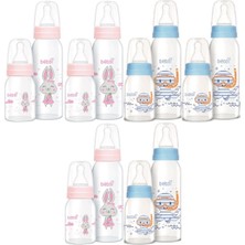 Bebsi Cam Biberon Seti (Mavi - Pembe) (250ML+125ML) (Karma 6 Lı Set)