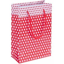 Partici Kırmızı Puantiyeli Karton Çanta 12X17CM 25AD.