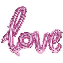 Partici Pembe Love Yazı Folyo Balon 65X108CM