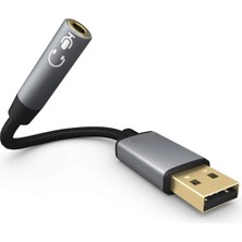 Wevox USB To 3.5mm Jack Çevirici Dönüştürücü Kulaklık ve Mikrofon Destekli USB To Aux Dönüştürücü Adaptör