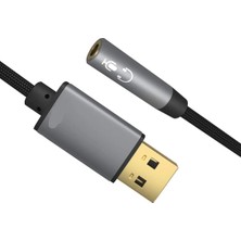 Wevox USB To 3.5mm Jack Çevirici Dönüştürücü Kulaklık ve Mikrofon Destekli USB To Aux Dönüştürücü Adaptör