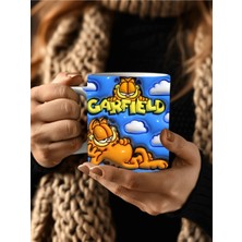 Evion Garfield Baskılı 3D Tasarım Seramik Kupa Mug -  Kupa Bardak