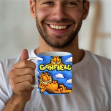 Evion Garfield Baskılı 3D Tasarım Seramik Kupa Mug -  Kupa Bardak