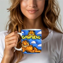 Evion Garfield Baskılı 3D Tasarım Seramik Kupa Mug -  Kupa Bardak