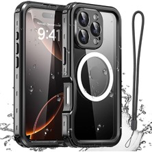 MTK Moveteck Apple iPhone 16 Pro Uyumlu Kılıf Su Toz Geçirmez 360 Derece Kaplar Armor Tank Waterproof Su Altı Ipli Kılıf