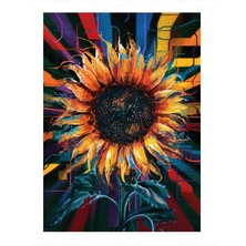 Tablomega Ayçiçeği Modern Ahşap Tablo 18cm X 27cm