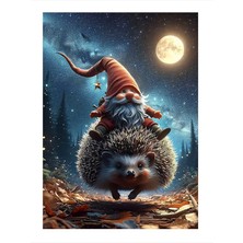 Tablomega Kirpiye Binen Sevimli Cüce Model Ahşap Tablo 18cm X 27cm