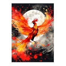 Tablomega Ay Işığında Anka Kuşu Model Ahşap Tablo 35cm X50cm