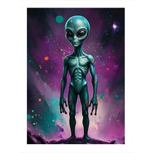 Tablomega Uzaylı Portresi Dekoratif Mdf Tablo 25cmx 35cm