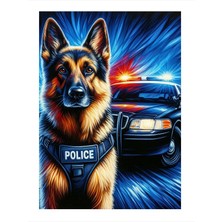 Tablomega Polis Köpeği Art Mdf Tablo 25cmx 35cm