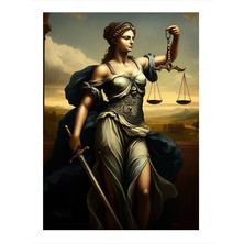 Tablomega Adalet Heykeli Art Mdf Poster 18cm X 27cm