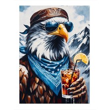 Tablomega Limonlu Kartal Model Ahşap Tablo 35cm X50cm