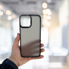 Haktan Kılıf iPhone 12 Pro Max Arkası Buzlu Şeffaf Hassas Düğme Kamera Çıkıntılı Sert Mat Perfect