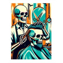 Tablomega Neon Berber Iskelet Desenli Ahşap Tablo 35cm X50cm