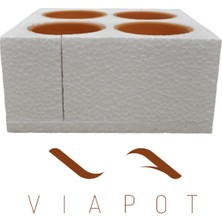 Viapot 4 Adet Roma Saksı - Deliksiz Tabaksız 14 x 12 1000 ml