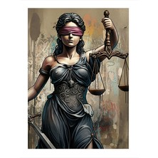 Tablomega Adalet Terazisi Ve Kadın Art Mdf Tablo 35cm X50cm