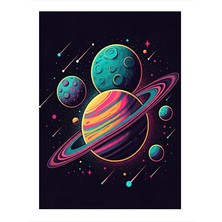 Tablomega Gezegenler Ve Yıldızlar Dekoratif Mdf Tablo 35cm X50cm