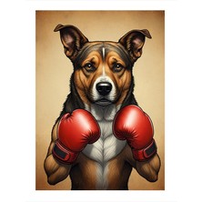 Tablomega Boksör Köpek Modern Ahşap Tablo 18cm X 27cm