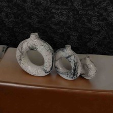 Bulut 3 Lü Bohem Simit Hediyelik Dekoratif Vazo