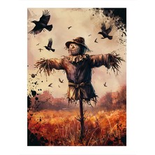 Tablomega Korkuluk Ve Kargalar Modern Mdf Tablo 18cm X 27cm