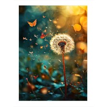 Tablomega Bahar Ve Kelebekler Art Mdf Poster 18cm X 27cm