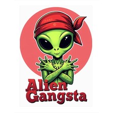 Tablomega Uzaylı Gangster Modern Mdf Tablo 18cm X 27cm