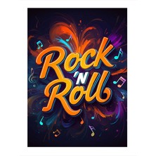 Tablomega Rock'n Roll Sanat Yazısı Dekoratif Mdf Tablo 25cmx 35cm