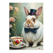 Tablomega Şapkalı Tavşan Model Mdf Tablo 18cm X 27cm