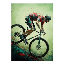 Tablomega Dağ Bisikletçisi Model Ahşap Tablo 18cm X 27cm