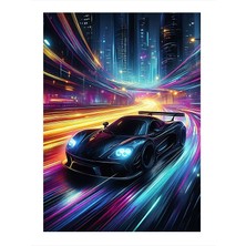 Tablomega Gece Yarışı Arabası Mdf Tablo 35cm X50cm